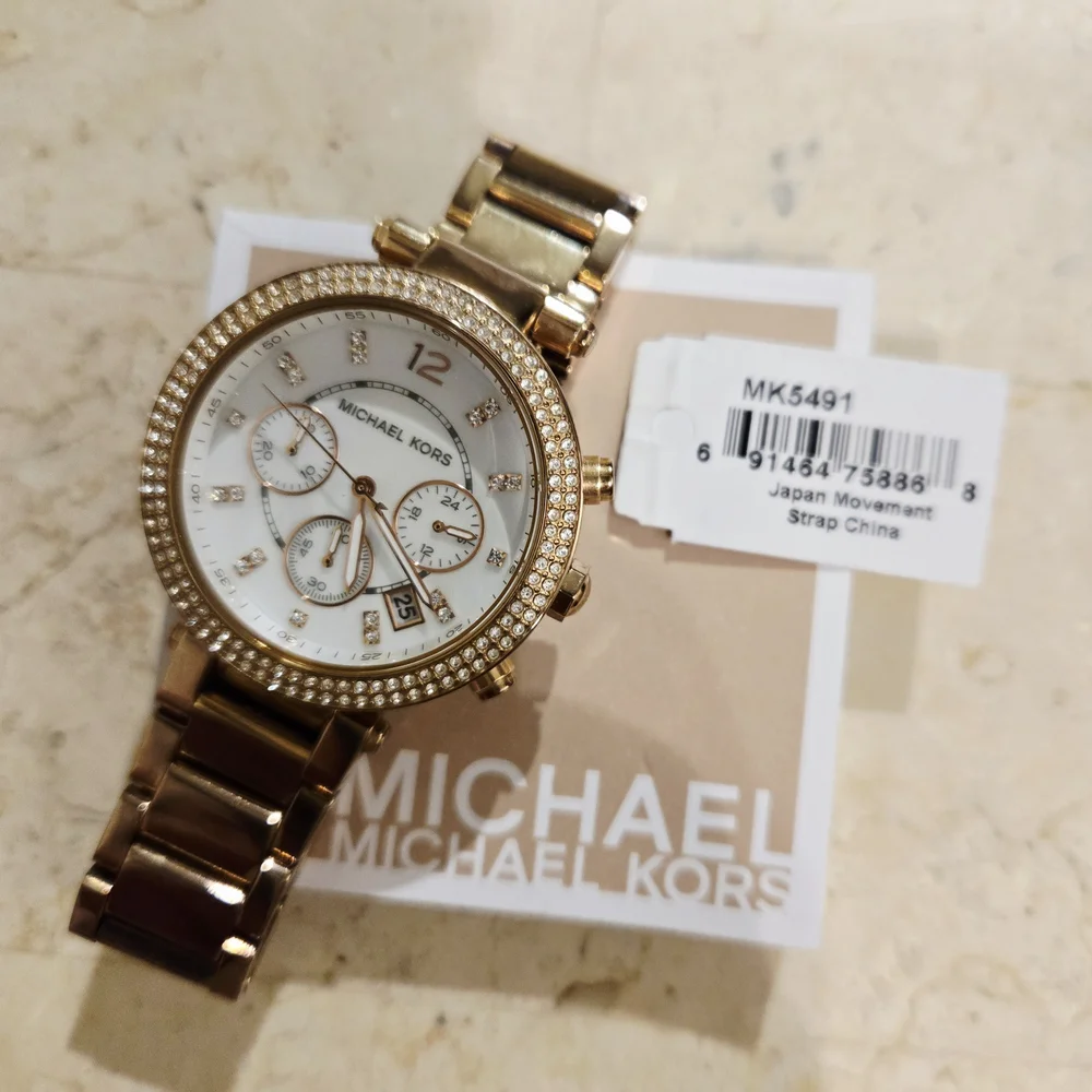 Michael Kors Designer Parker Rose Gold-Tone Watch MK5491 Excellent Condition - Picture 1 of 8